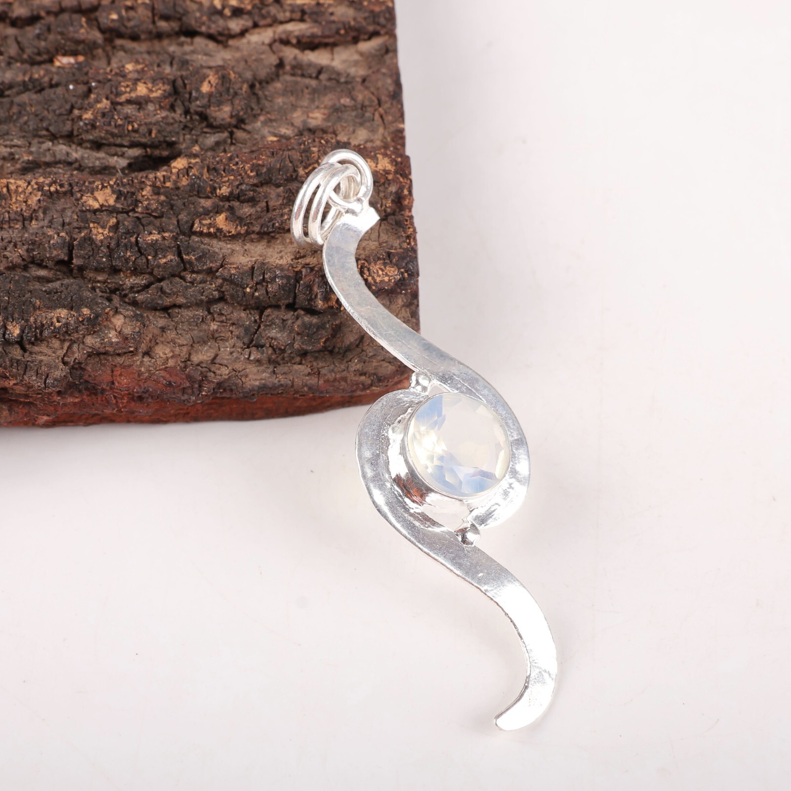 Milky Opal Gemstone Jewelry 925 Silver Handmade Pendant 2.59″ For Birthday Gifts
