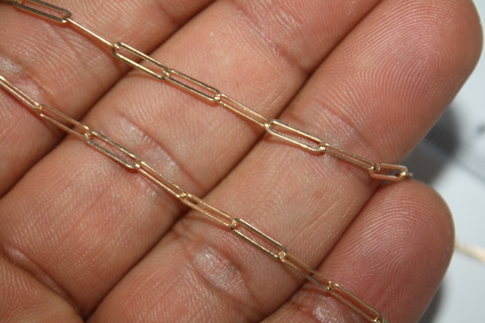 100% Genuine 9k Solid Yellow Gold Long Paperclip Link Bracelet 16cm BRAND NEW