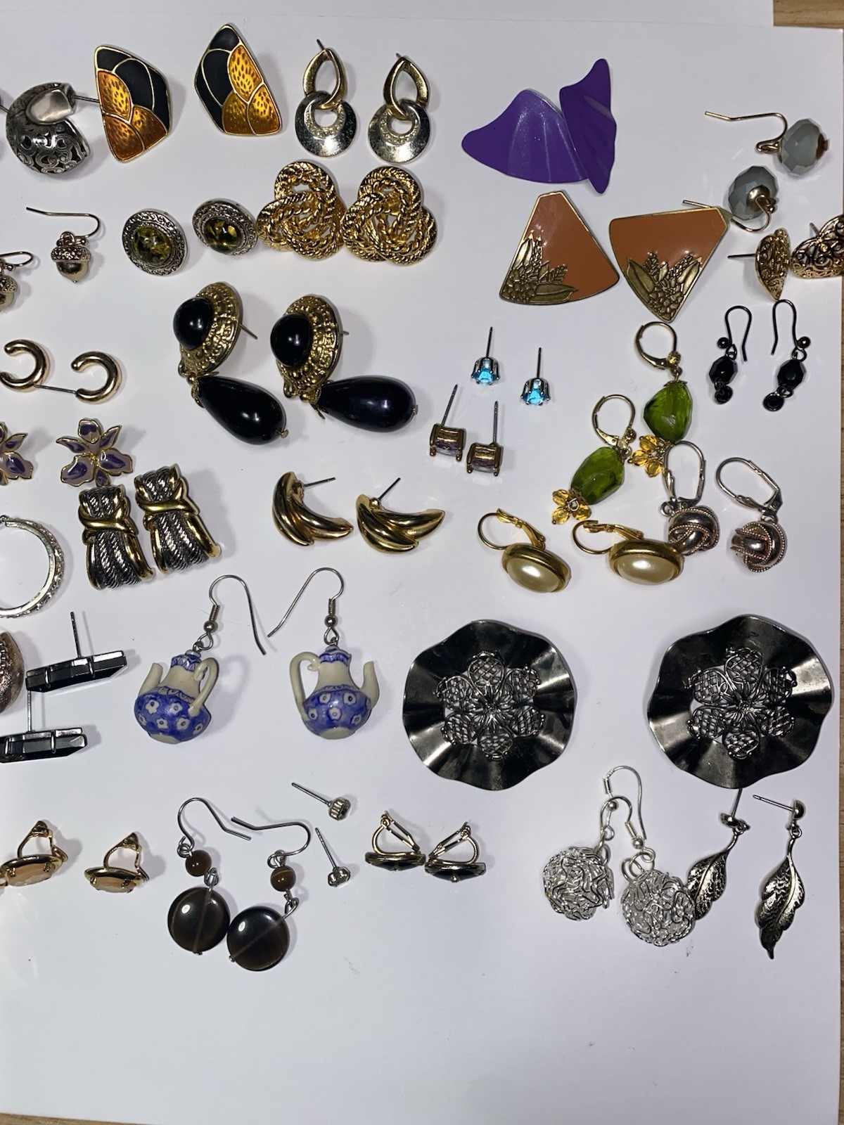 48 Pairs Pierced Earrings Various Types Colors