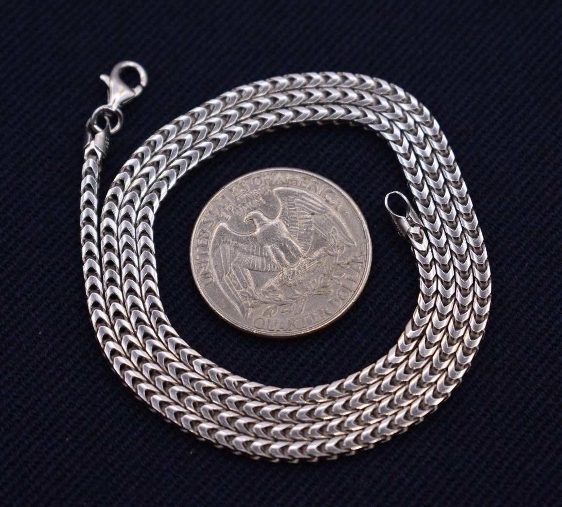 2.30mm Anti-Tarnish Solid Franco Chain Necklace Real 925 Sterling Silver ITALY