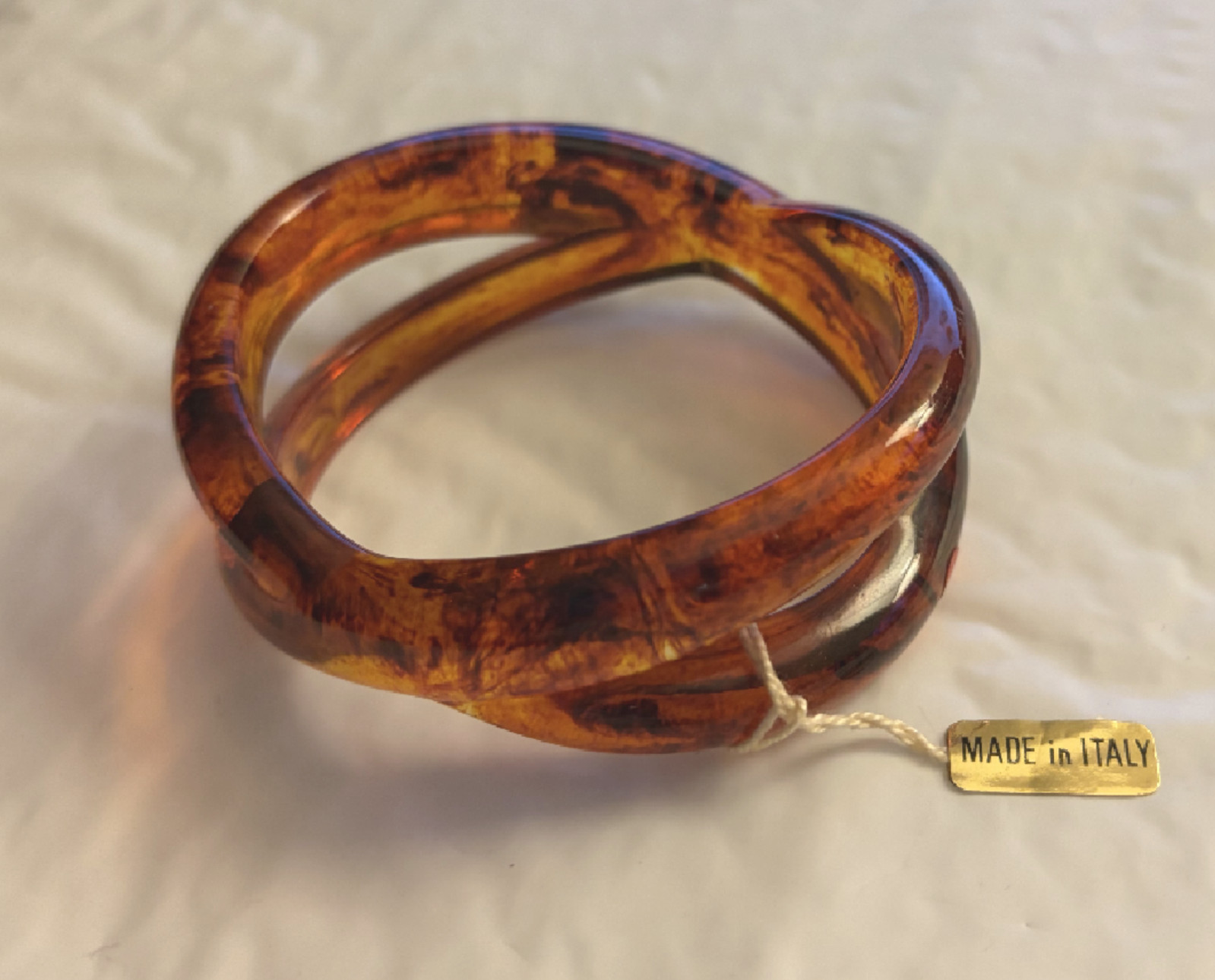 Vintage Chunky Tortoise Shell Bracelet Made in Italy