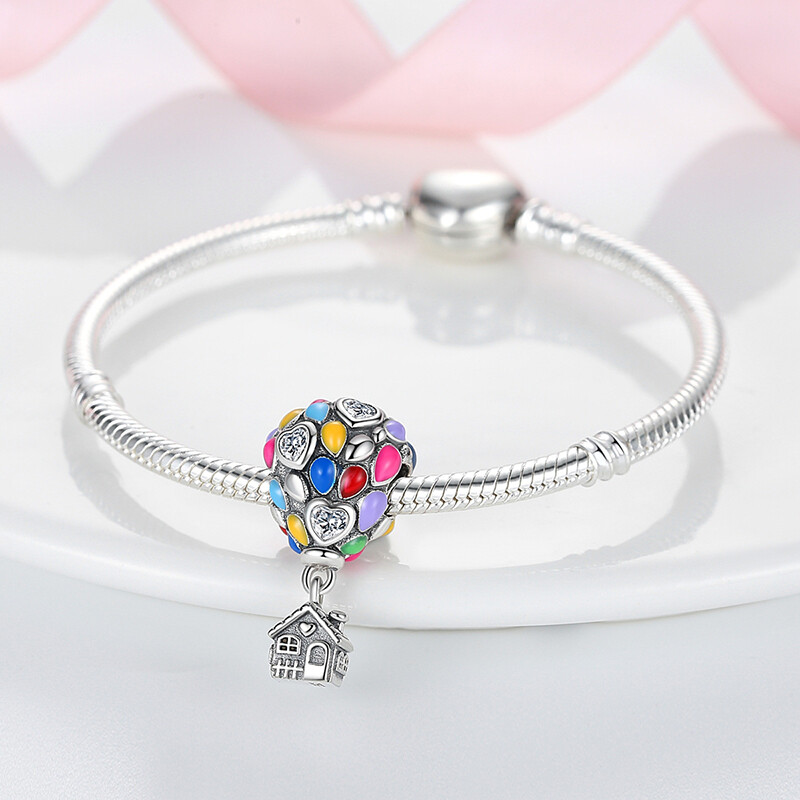 MULA European Colorful Balloon DIY Charm For Women Bracelet 925 Sterling Silver