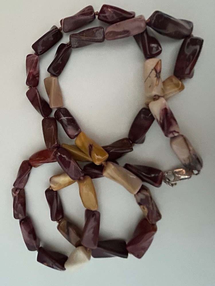 925 Silver Statement Modernist Agate Necklace 92 Cm Long / Stunning/ Signed