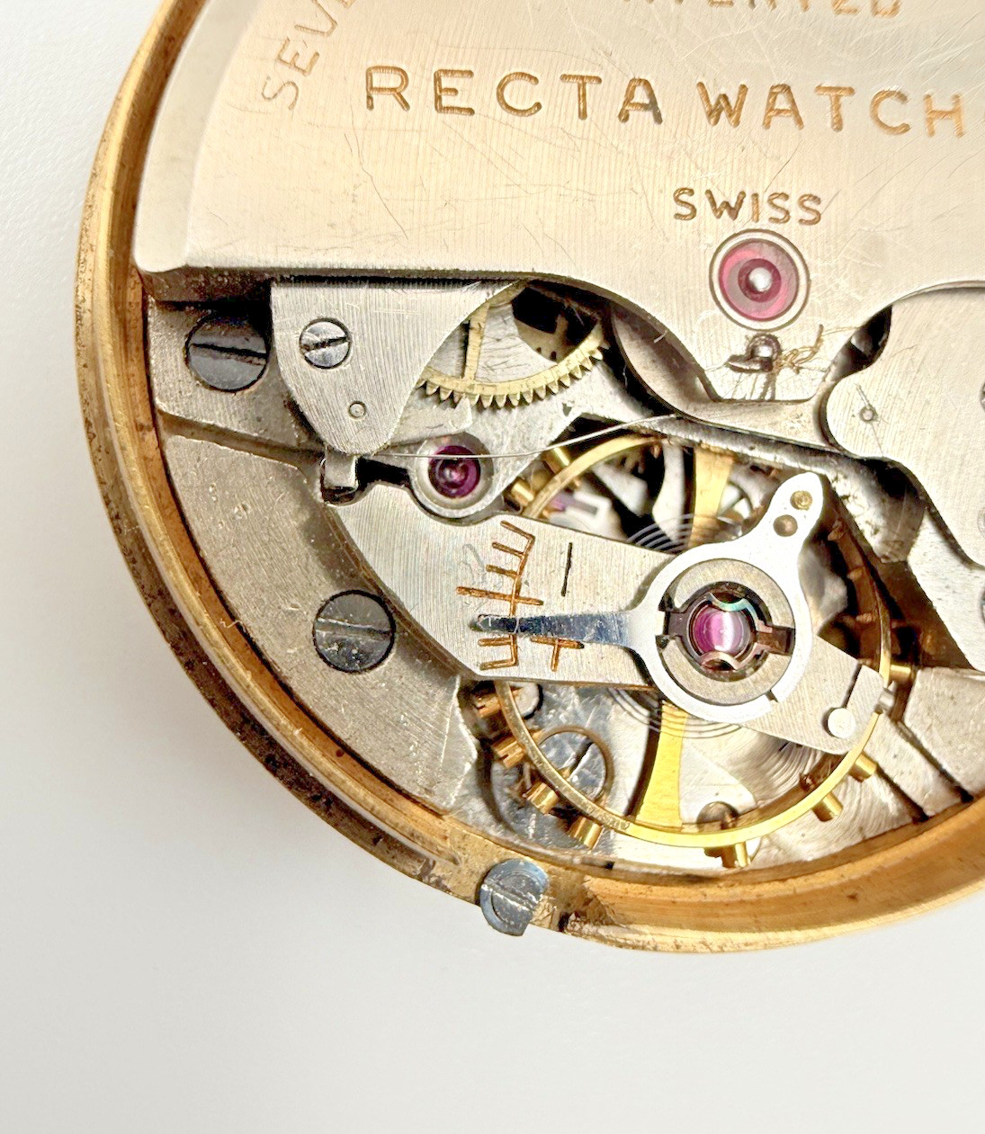Recta Bidynator 17J Automatic Watch Movement Dial Parts Repair Swiss
