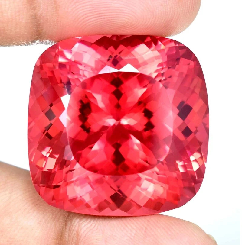 25 Ct Natural Ceylon Padparadscha Sapphire Cushion Cut Loose Certified Gemstone