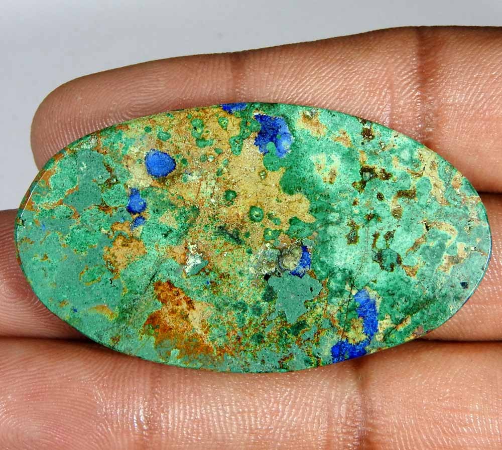 58.25 Ct Natural Blue Azurite Chrysocolla Oval Cabochon Loose Gemstone