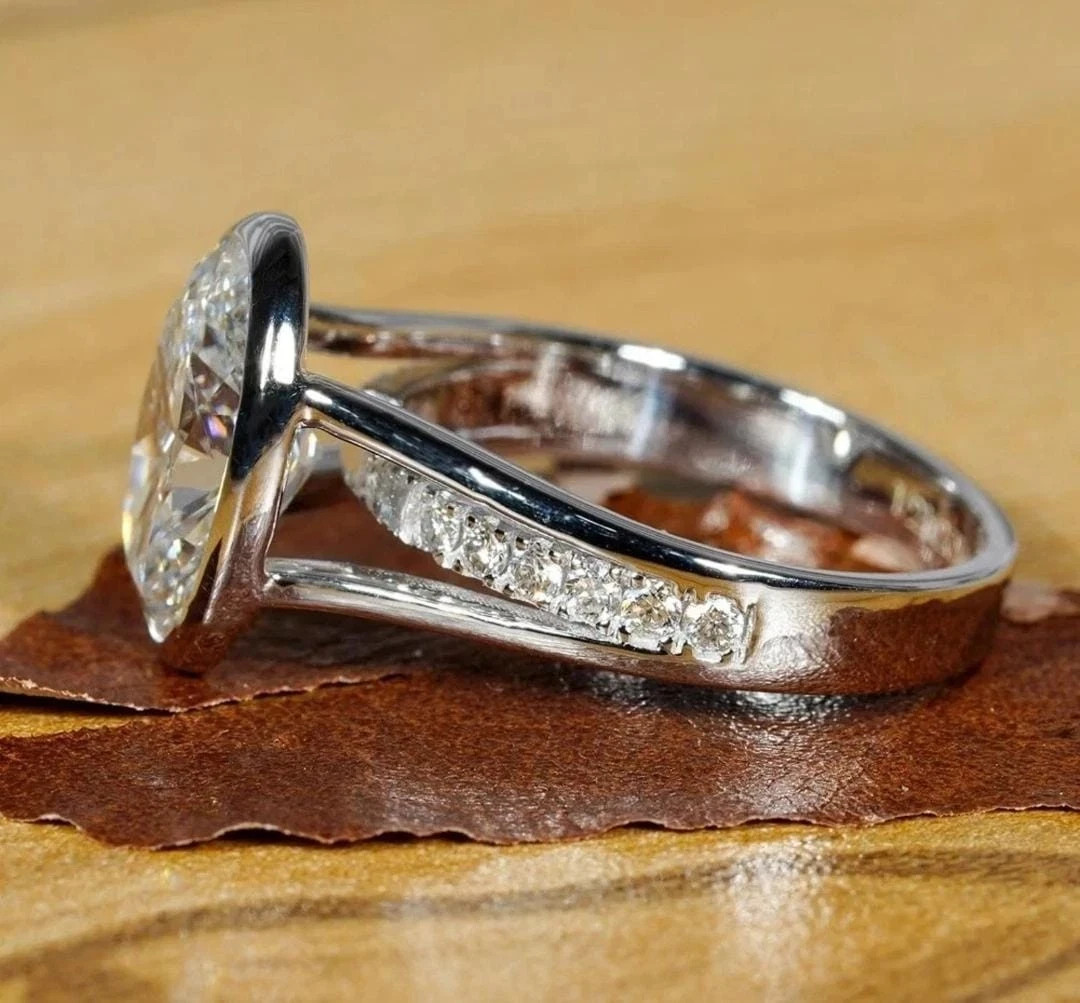 Certified Natural 3.00 Cts Diamond Solid 925 Sterling Silver Wedding Ring