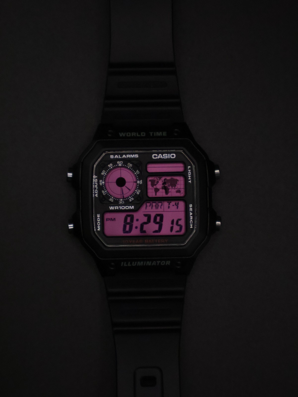 “Pink Panther” | Custom 🩷 Casio World Time Illuminator | Royale | AE-1200WH MOD