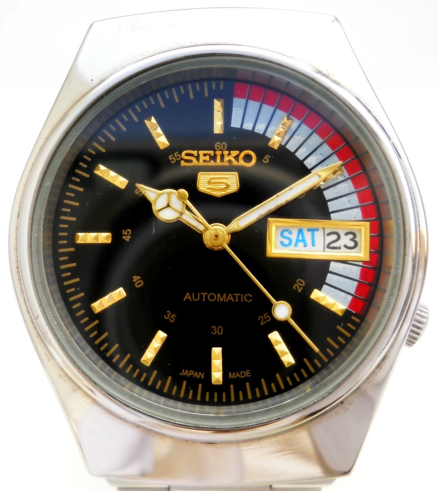 Vintage Seiko 5 Automatic 7S26 Japan Men’s Watch – Aftermarket Black Rally Dial