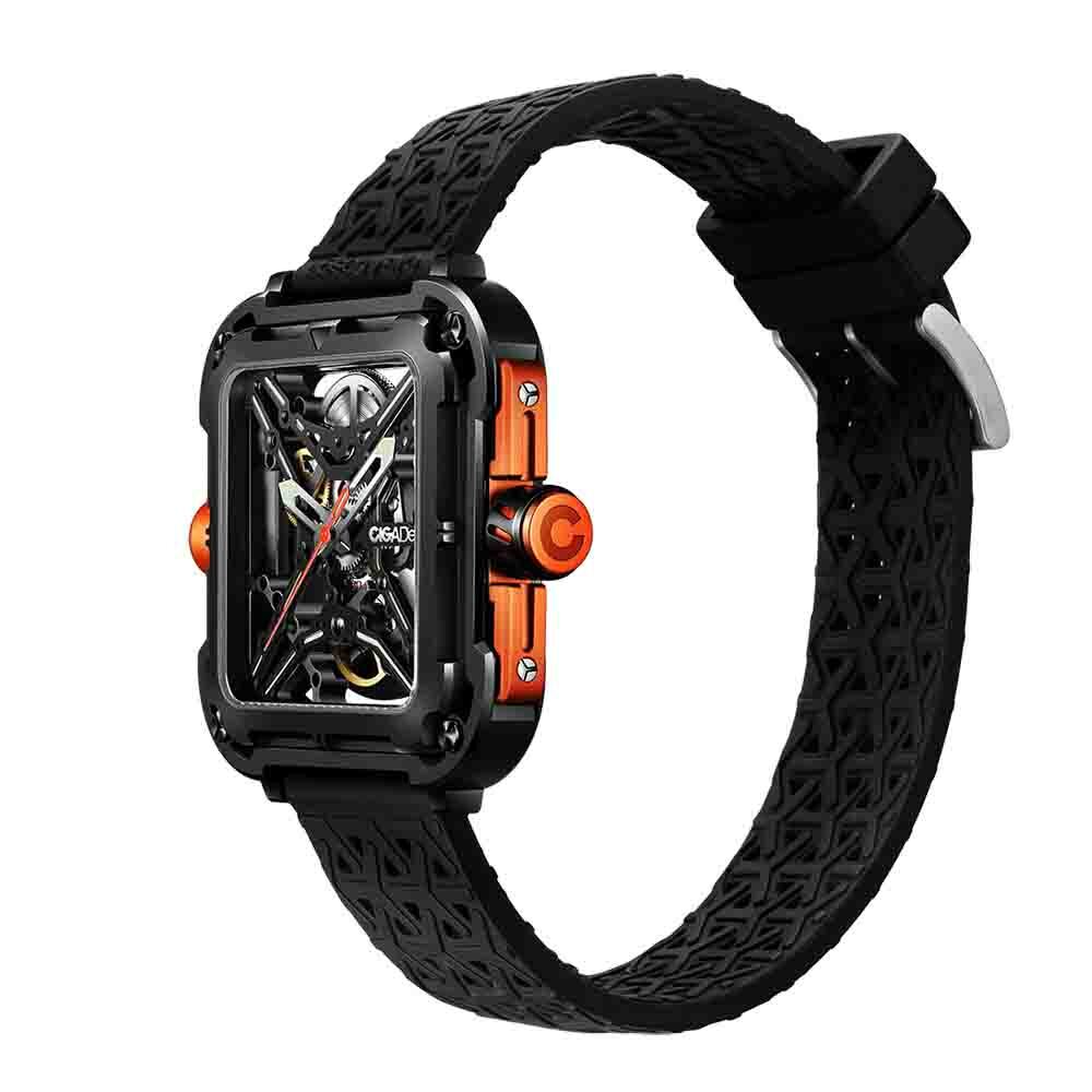 CIGA Design X Series Automatic Openworked Steel Square Black Men’s Watch