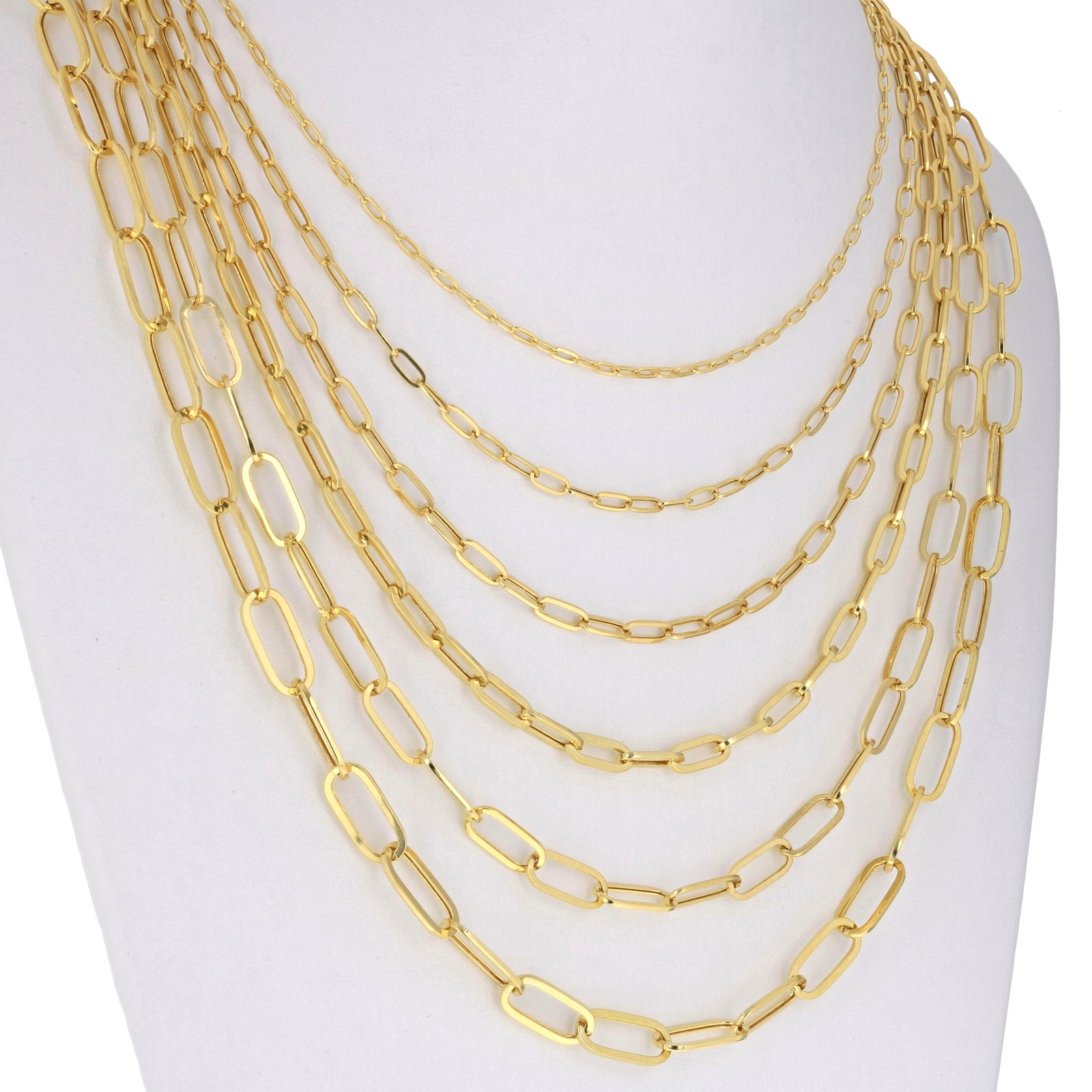 14k Yellow Gold Paperclip 2mm-9mm Chain Bracelet Necklace Mens Womens 16″-30″