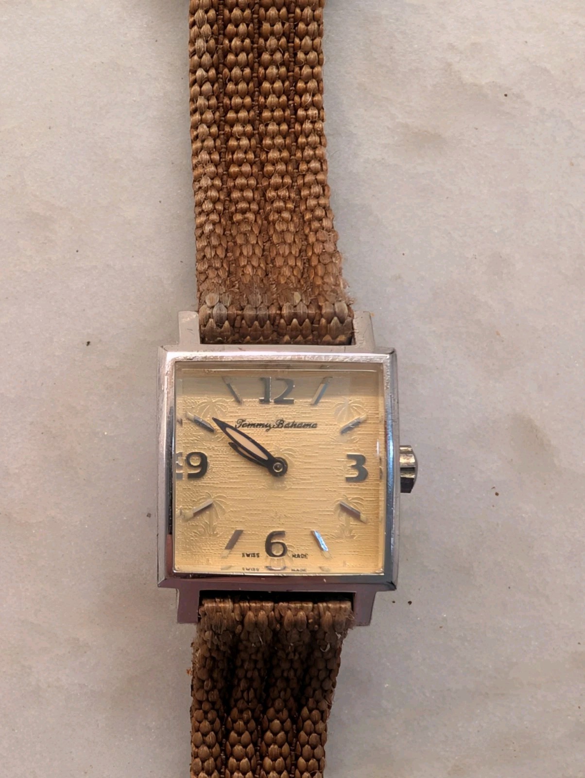 Tommy Bahama TB2012 Swiss Made AG925 Sterling Silver Quartz Watch Working