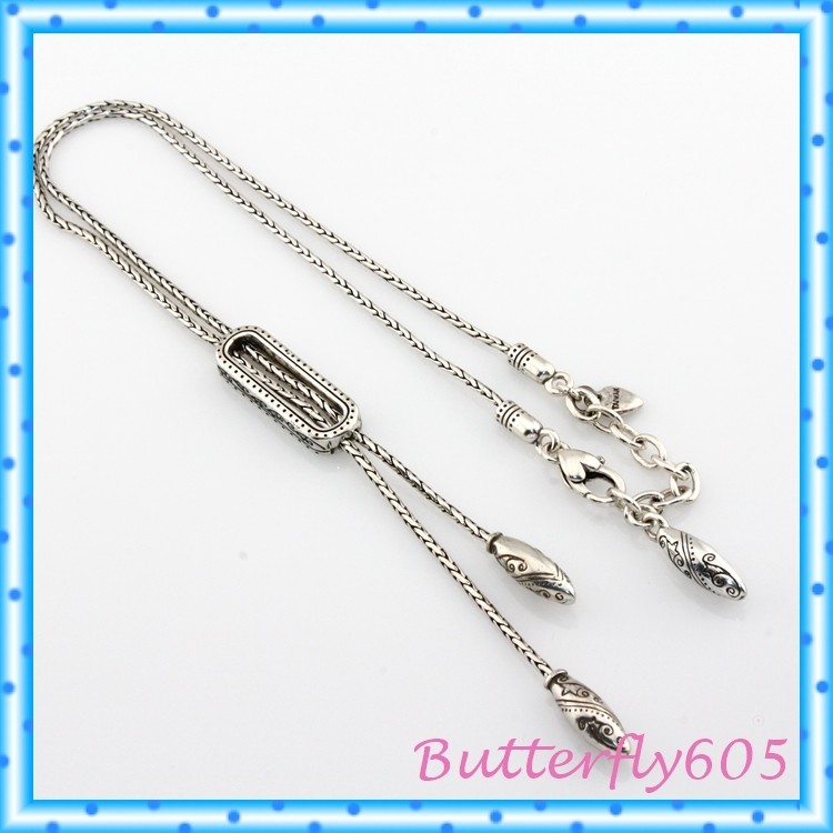 Brighton Silver Vintage Lariat Pendant Necklace