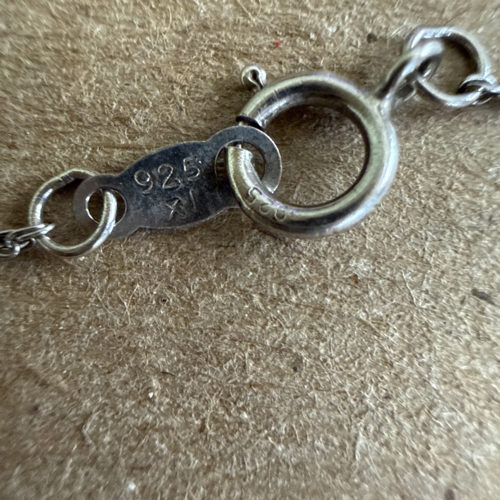 925 Lot Of 2 Jewelry Silver Necklace Pendant With Chain & Ring Blue Stone Stamp