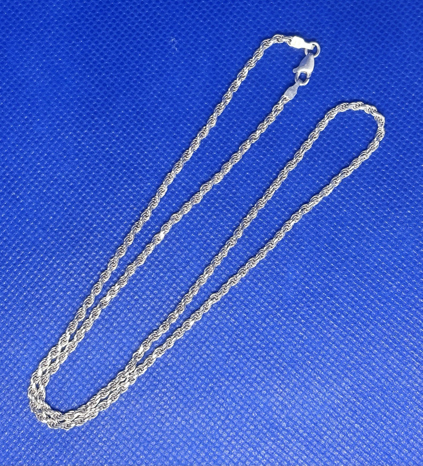 K64 Sterling 925 Silver Twisted Italy Rope Chain Necklace 19″ 51 cm 2.5 mm 9.37g