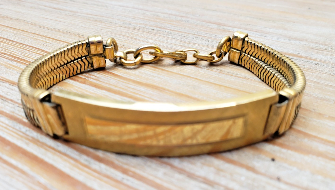 Vintage Elco 12K Gold Filled Engraved I.D. Bracelet