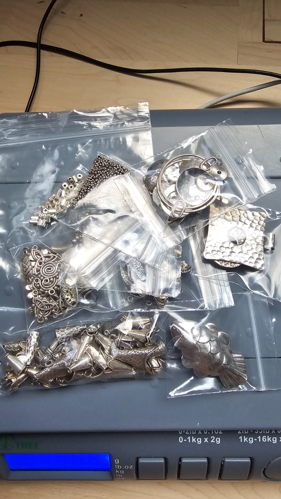 624g Sterling Silver Jewelry Findings Lot 28 Bags Beads Clasps Connectors & More