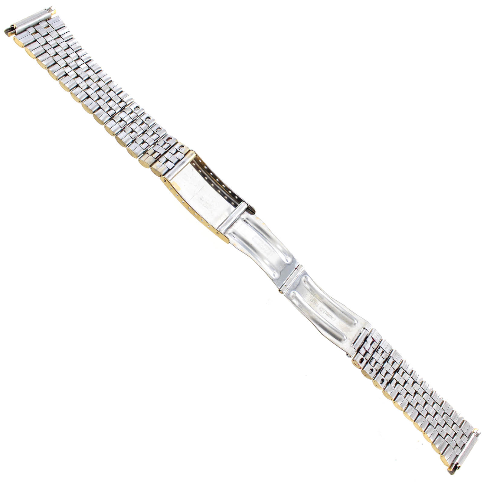 16-22mm Kreisler Center Clasp Gold Tone Non Allergy Stainless Watch Band 402Y