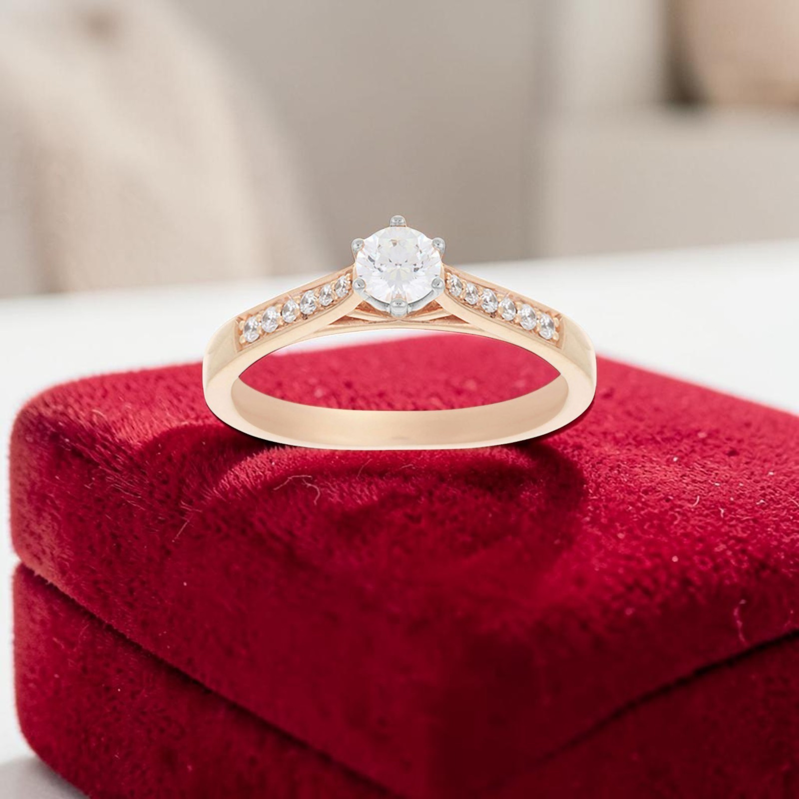 GIA Certified 0.70 Cts Round Brilliant F/VS1 Diamonds Solitaire Ring In 14K Gold