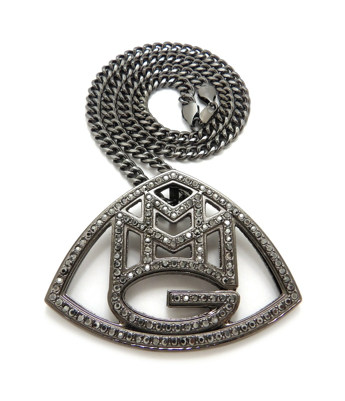 Hip Hop Fashion Iced “MMG” Pendant 6mm/30″ Cuban Chain RC3373