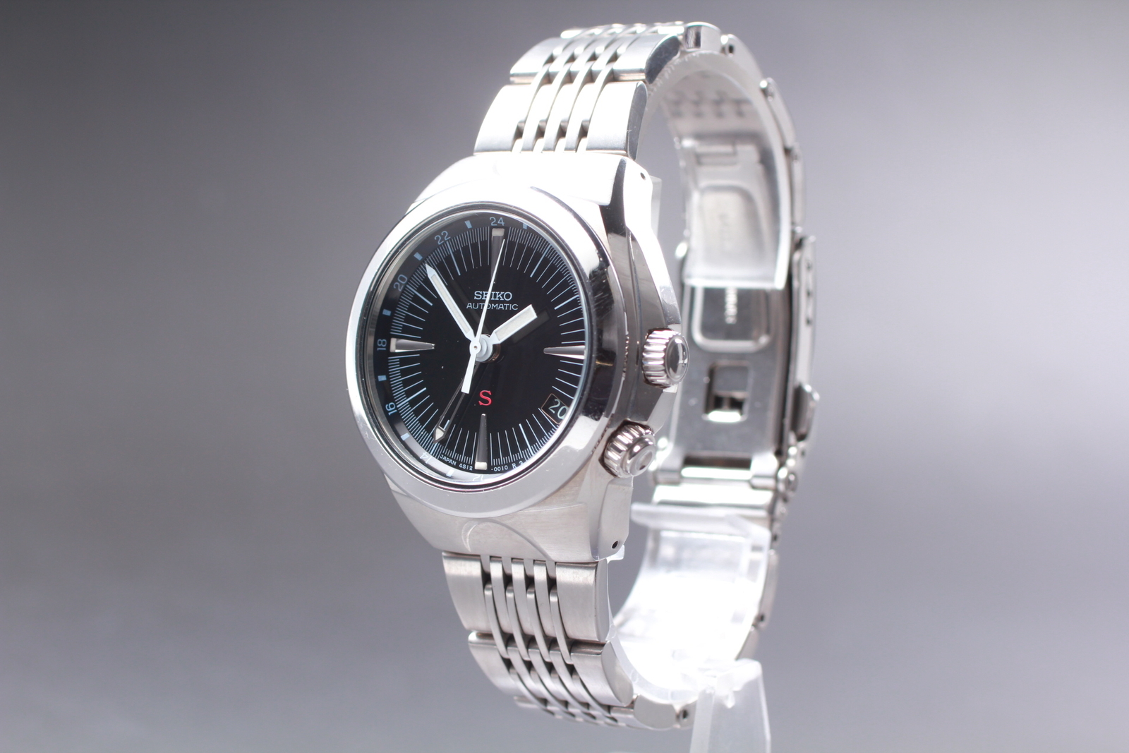 Vintage SEIKO SUS 4S12-0010 Black Automatic 100M 25J 39mm Men’s Watch JAPAN Z439