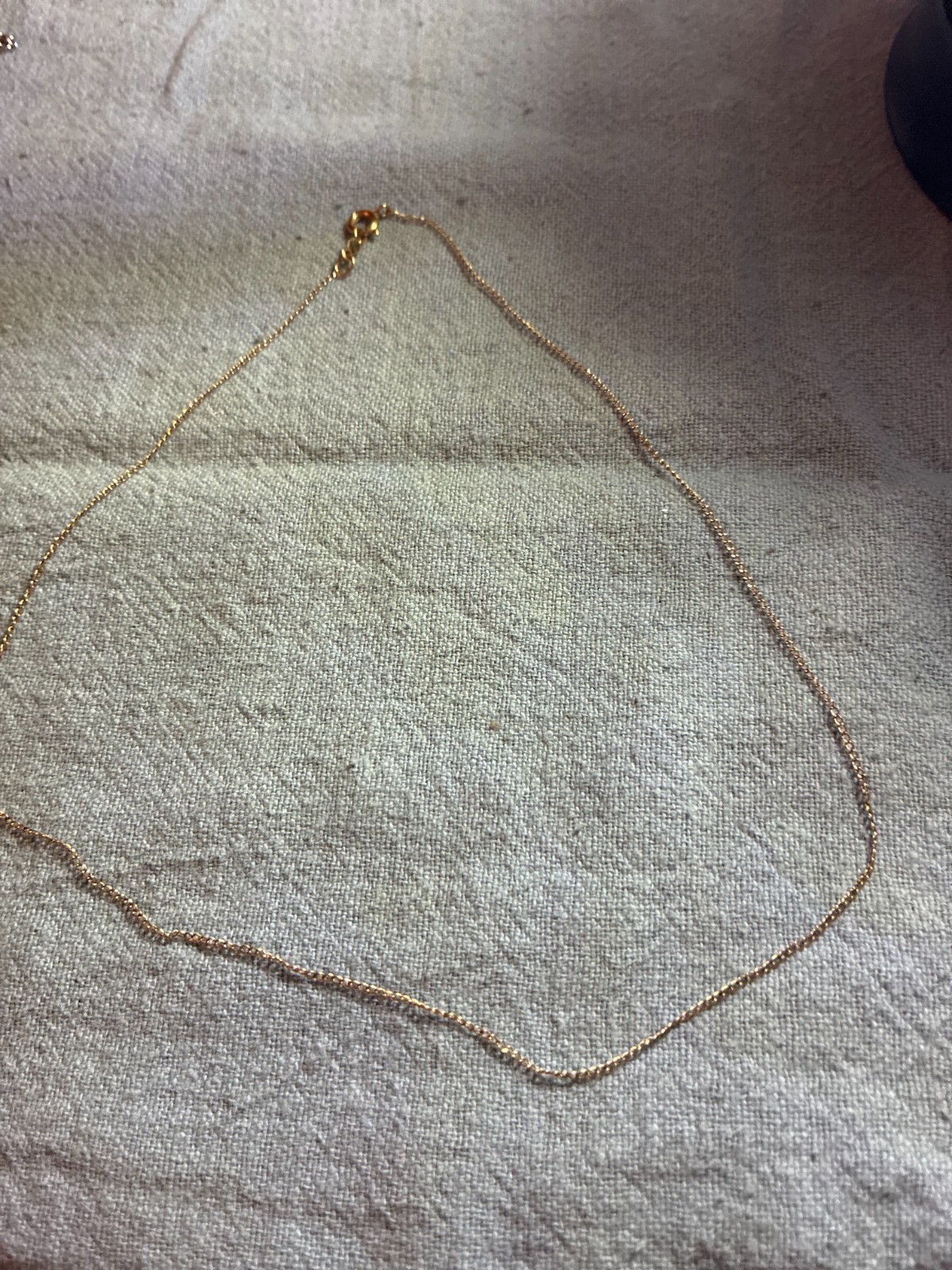 Vintage 1/20 12KT Gold Filled 15.5-Inch Fine Curb Link Chain Necklace