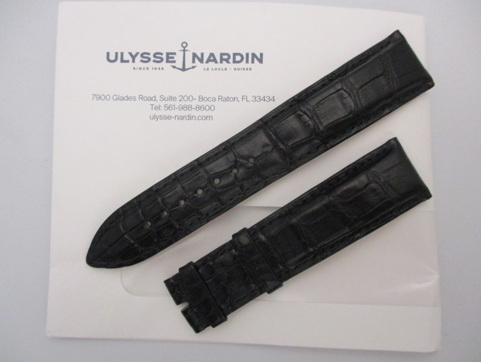 ULYSSE NARDIN Watch & Chronograph 21mm x 18mm Padded Black Strap Bands 125+85mm