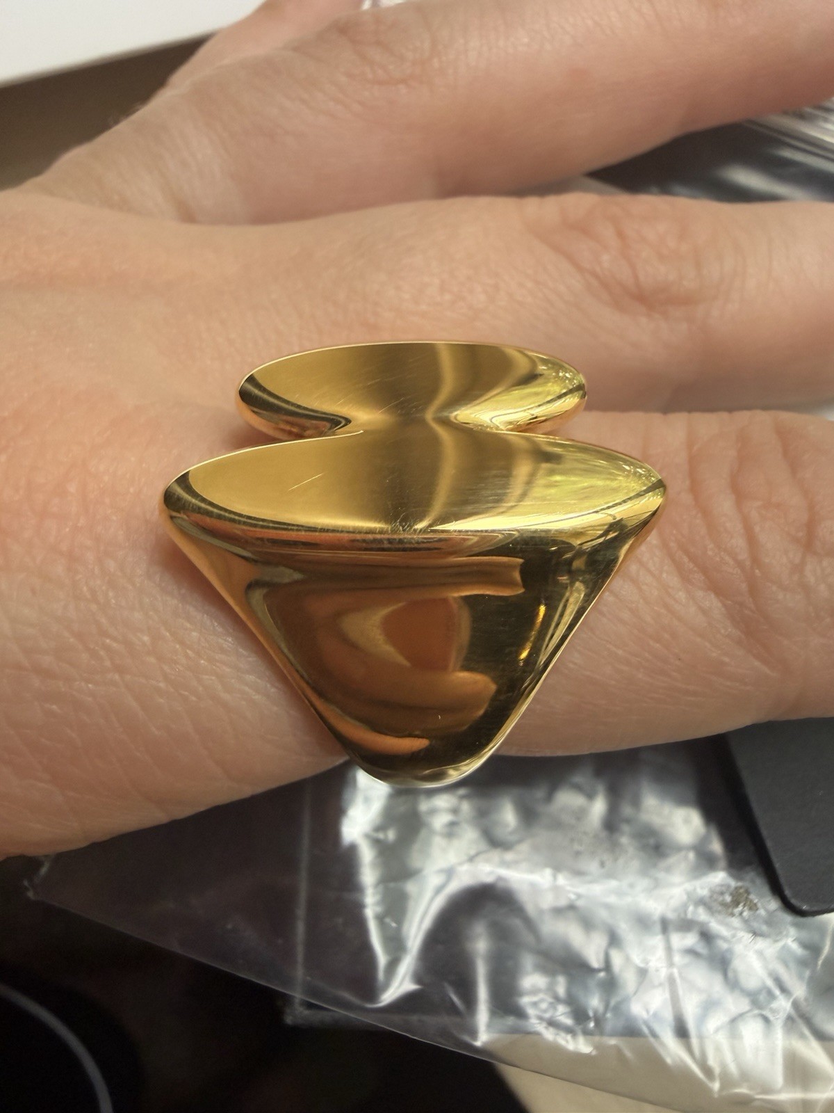 Milor 14K Gold Electroform Resin Italy Statement Ring Size 10 New with Tags