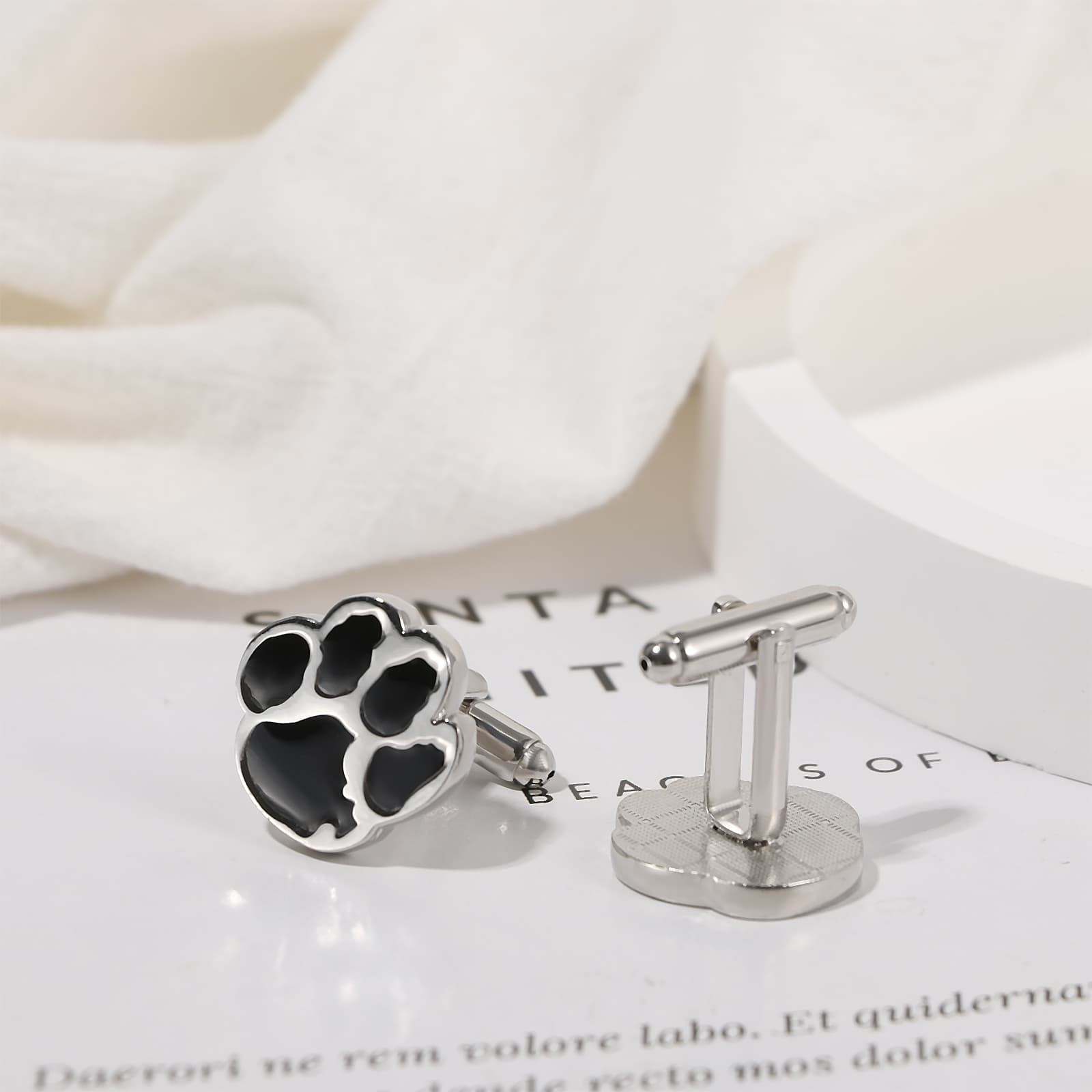 Men’s Pet Paw Print Dress Cufflinks Casual Business Accessories for Daily Wear