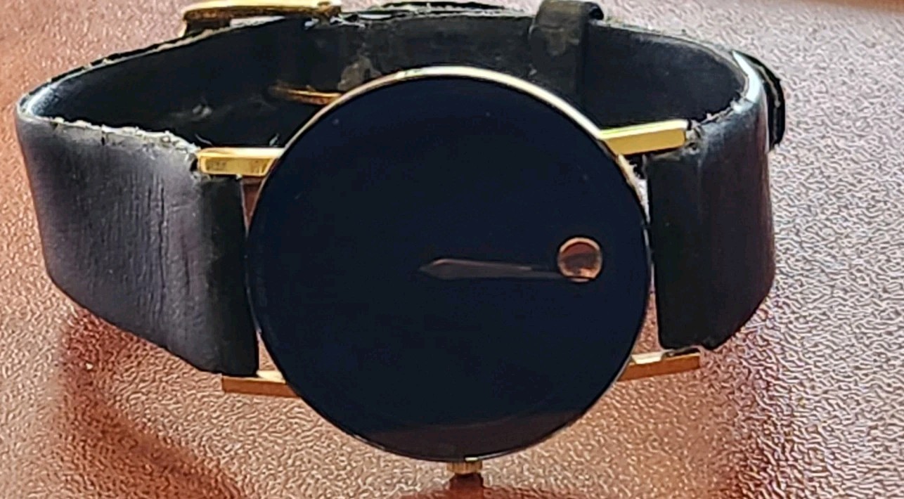 Movado Museum 87-40-882 Ultra Slim 30.5 mm Black Steel/PVD Quartz Wrist Watch