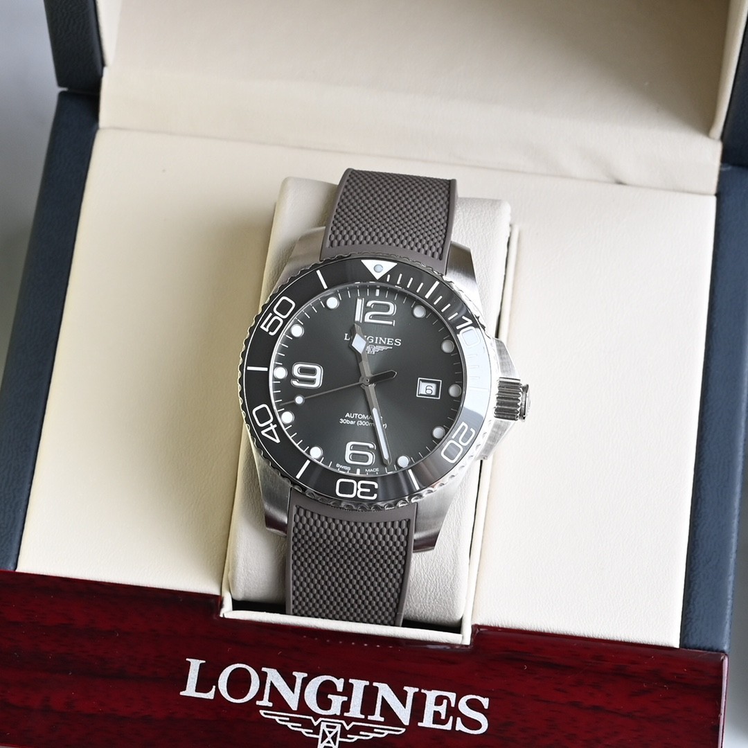 Longines HydroConquest Automatic Men’s Watch 43mm Black Dial Rubber Strap