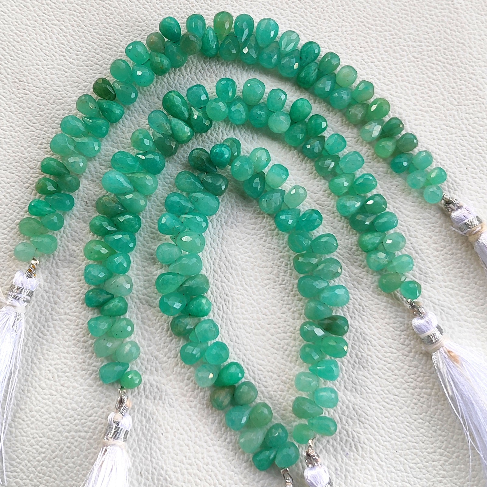 Natural Madagascar Amazonite Faceted Teardrop Gem Beads 7×5-8x6mm 7″ Strand