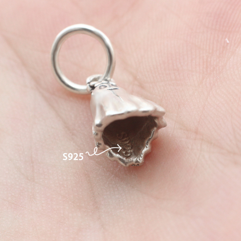 Ghost Spooky Charm Dangle Pendant 3D In Real 925 Sterling Silver Halloween Gift