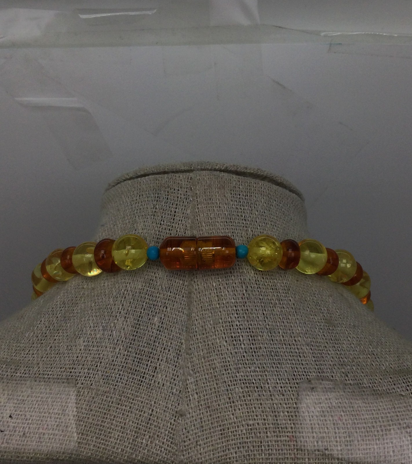 Amber & Turquoise Necklace/Bracelet Set