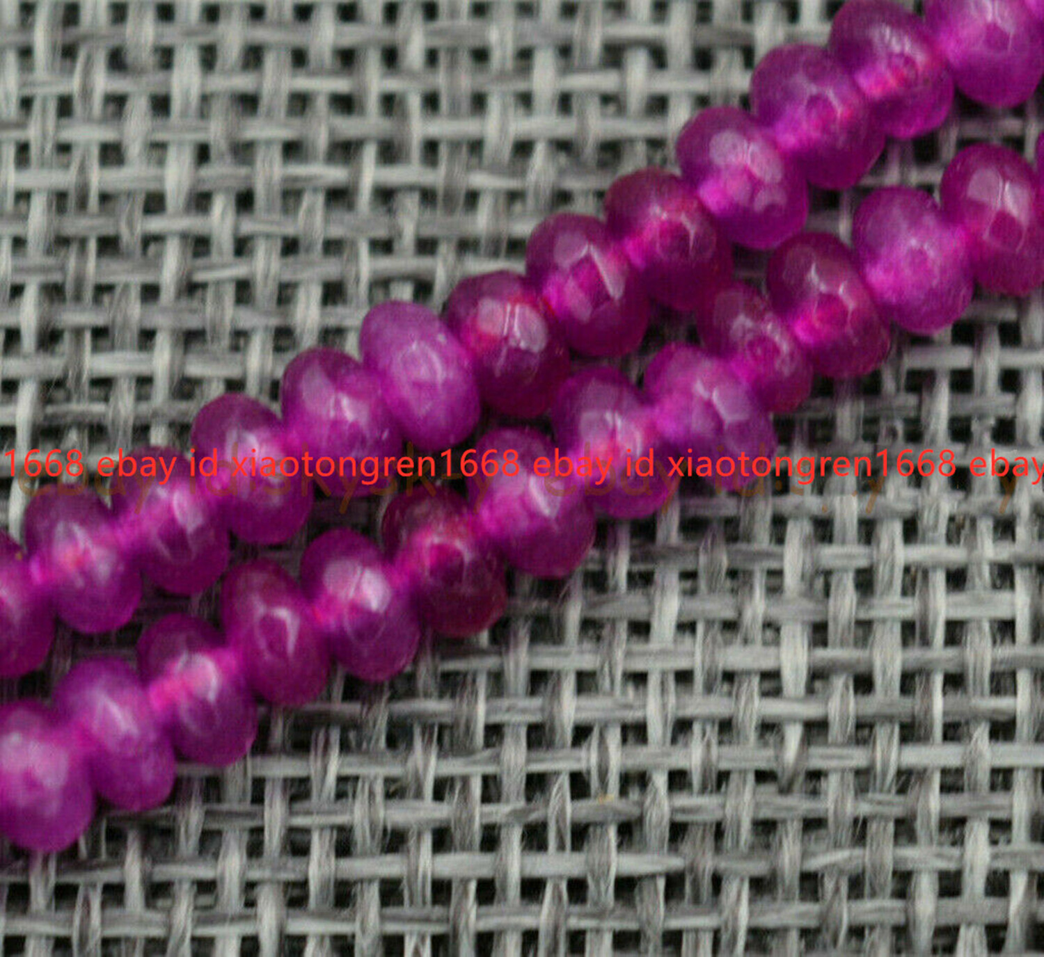 Fashion 2x4mm Faceted Fuchsia Jade Roundel Gemstone Beads Necklace 18-36”