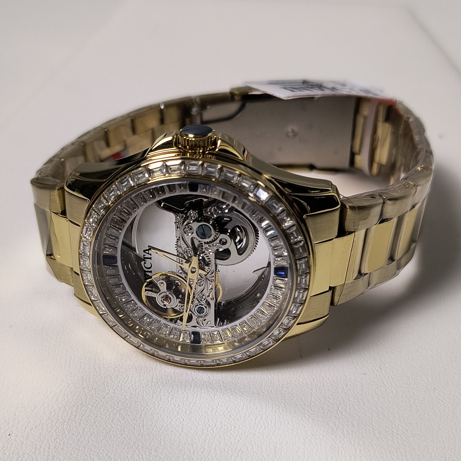 Invicta Men’s Automatic Objet D Art Idyll Gold With Crystal New With Box 43 Mm