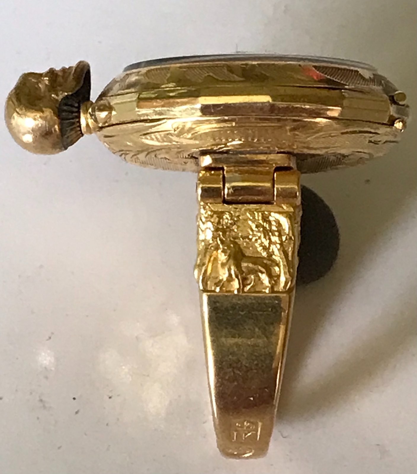 Silver Memento Mori Poison Ring Gold Plated