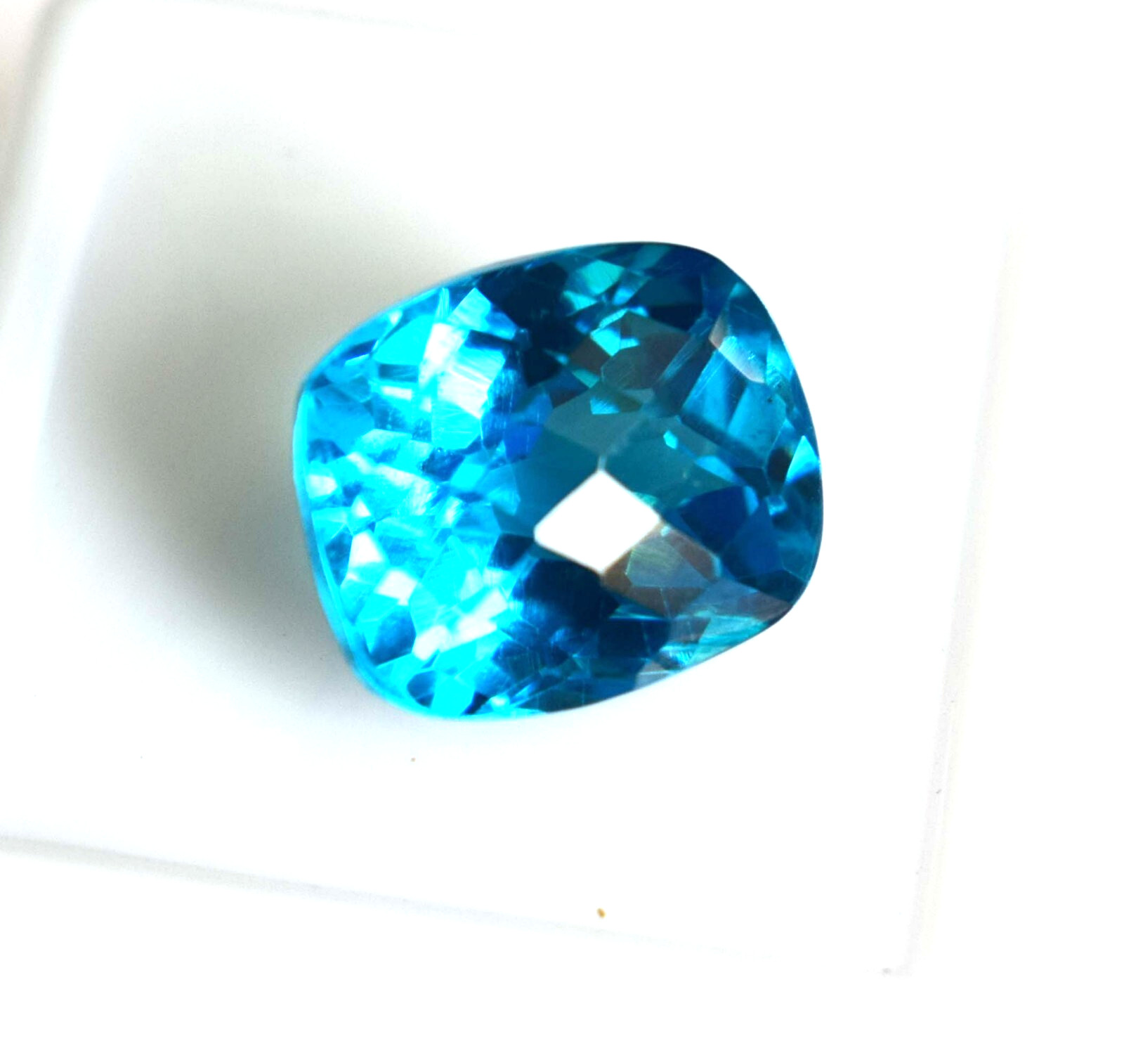 💥Most Unique Rarely Found 10 CT Santa Maria Intense Blue Aquamarine Cushion Cut