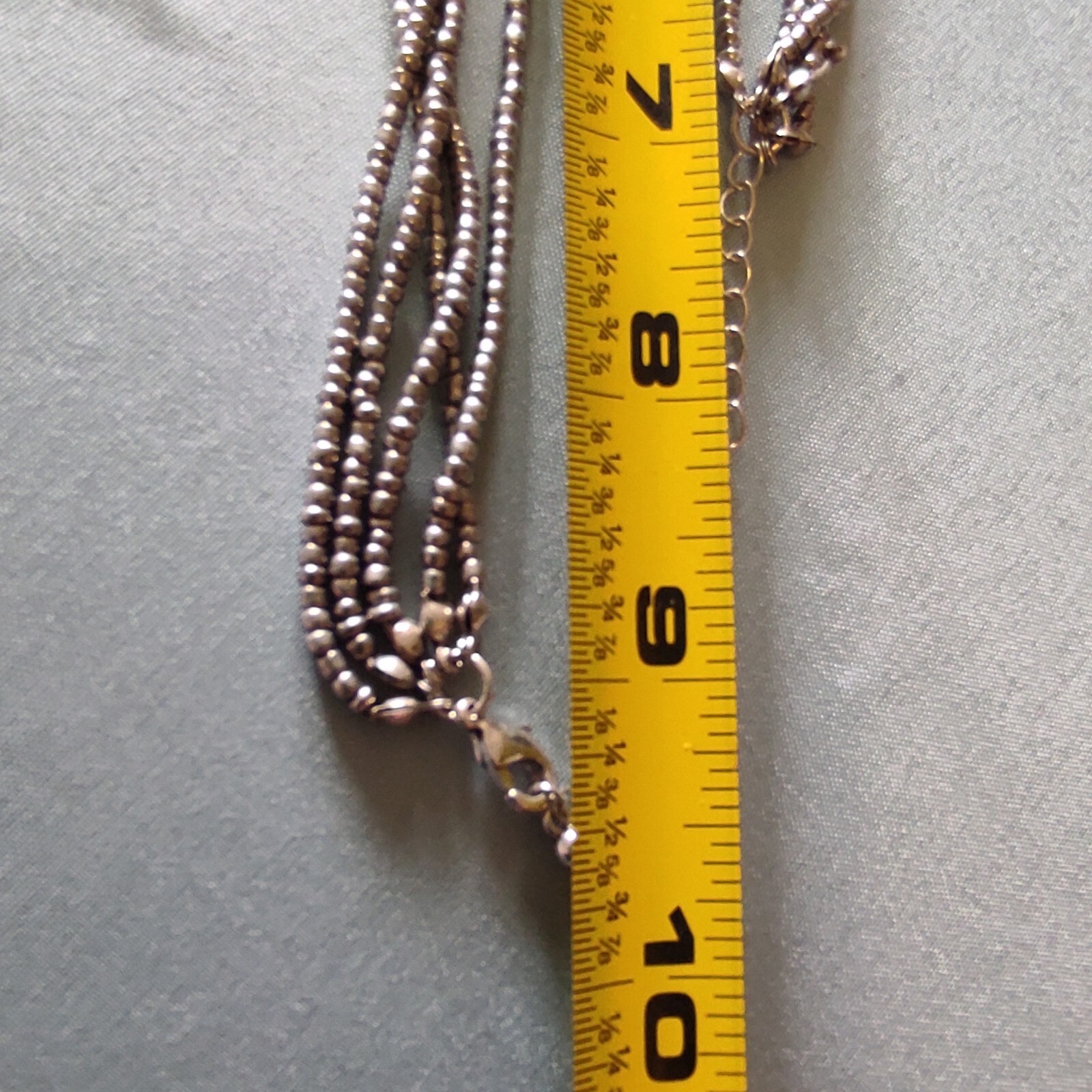 Multistrand Silver Glass Seed Beads Dyed Howlite Southwest Style Necklace