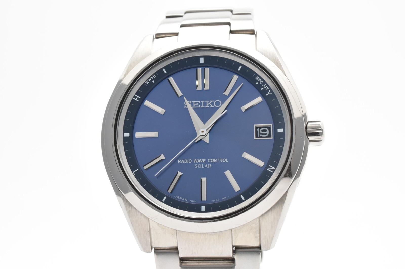 [NEAR MINT] SEIKO BRIGHTZ SAGZ081 7B24-0BH0 Radio Solar Titanium Blue Dial Men’s