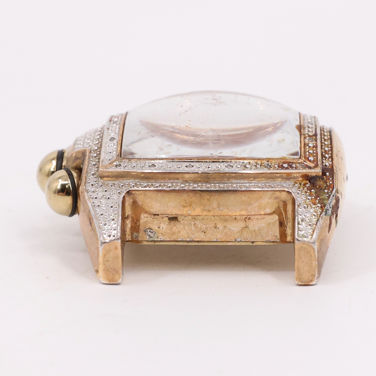 Techno Master TM 2063 Diamond Chronograph Watch Case Gold Tone 1.75″