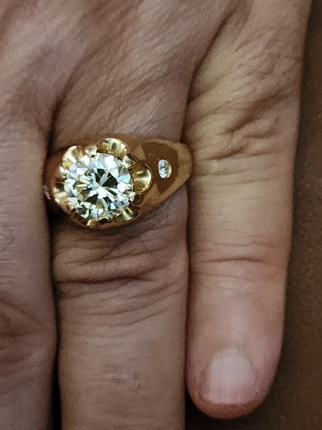 GIA CERTIFIED 14K YELLOW GOLD 2.72CT DIAMOND MENS RING 9.25 11.1GR