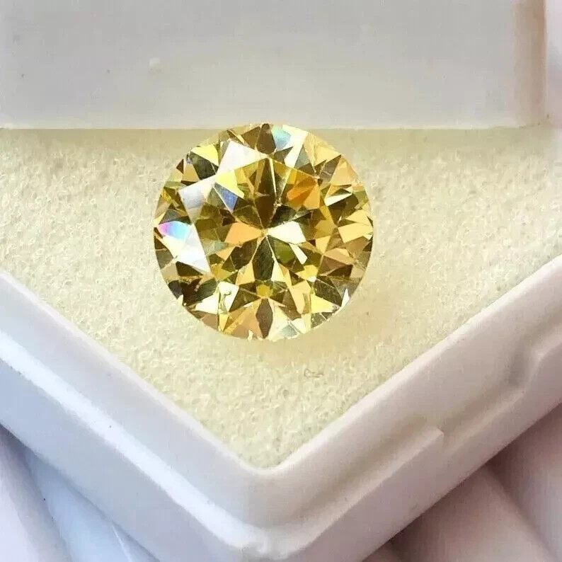 3 CT Natural Yellow Diamond Round Cut 9.50 mm VVS1 D Grade GDGL Certified G46