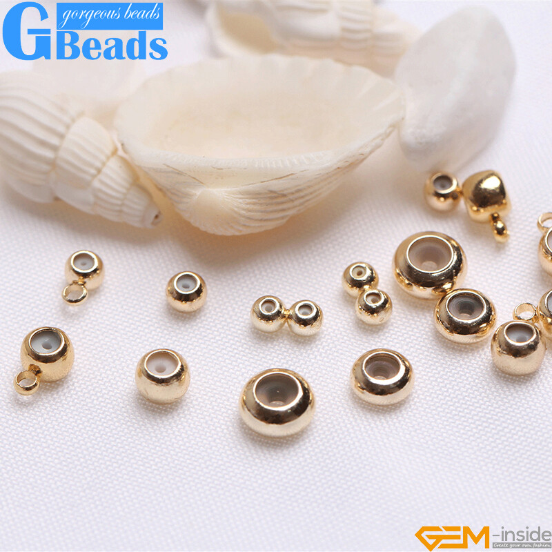 50pcs 14K Yellow Gold Filled Silica Spacer Stopper Rondelle Crimp Jewelry Making