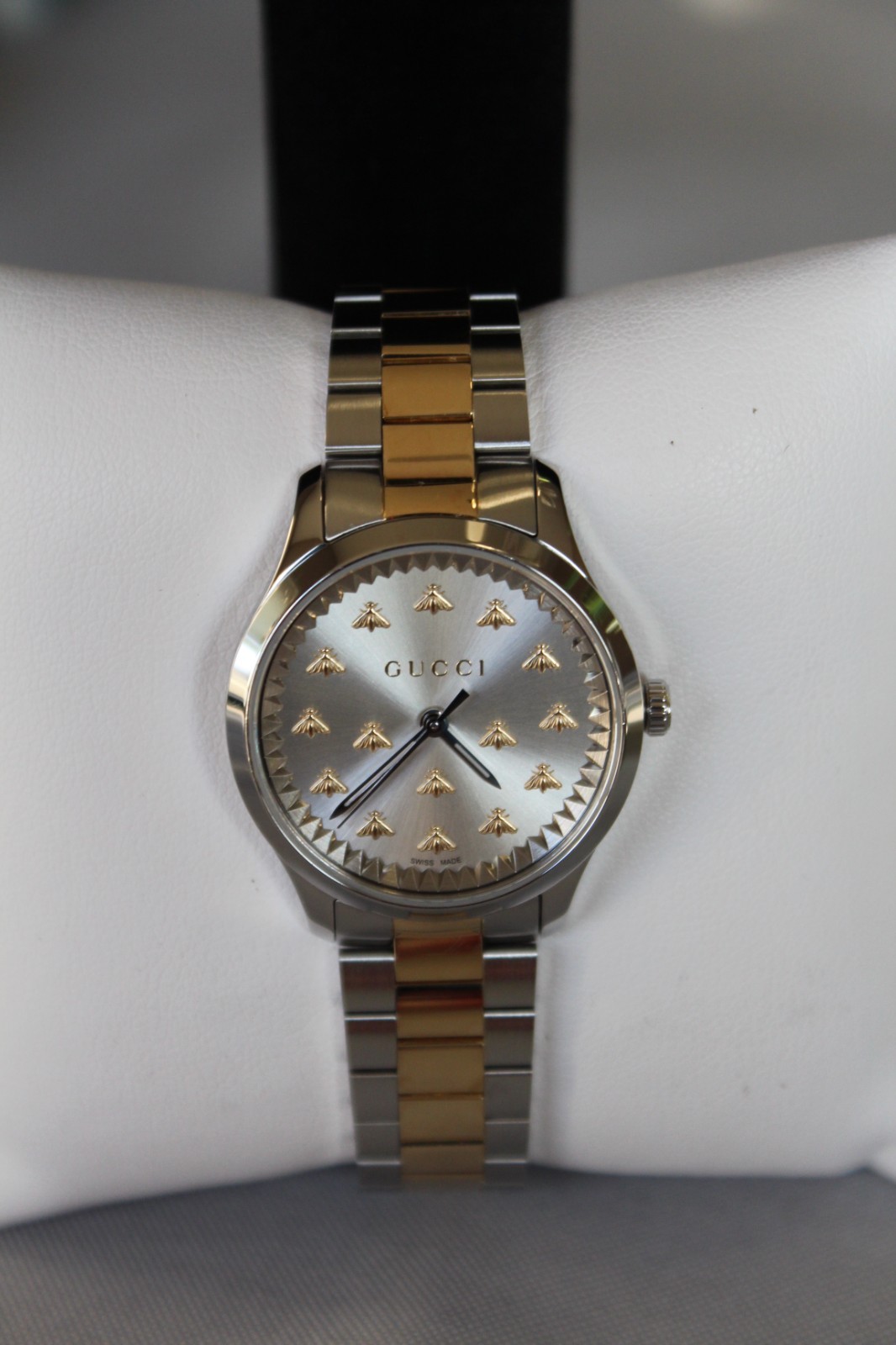 Gucci G-Timeless 18K Yellow Gold / SS 32mm Ladies Watch Multi-Bee MSRP: $6450