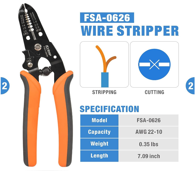 Ratcheting Crimper Hand Tool Wire Terminal Crimping Dupont Connector Open Barrel