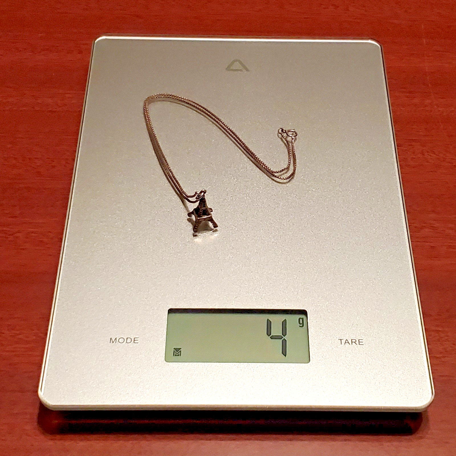 VTG 925 RCI 3d Eiffel Tower Necklace 18in Sterling Silver Box Chain 4g Paris