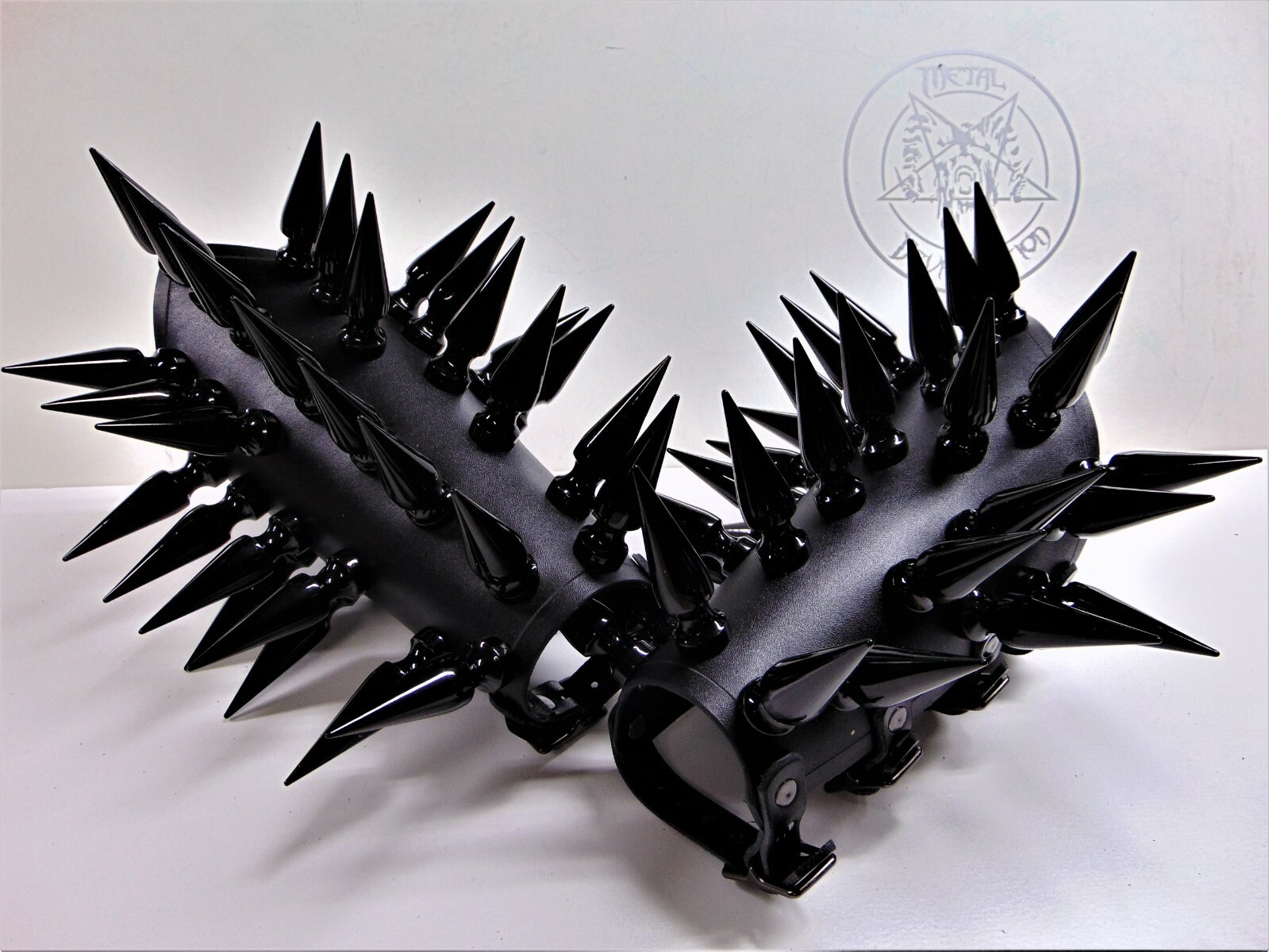 LEATHER GAUNTLETS BLACK SPIKES.BLACK METAL…(MDLG0108)….. DARK FUNERAL’S