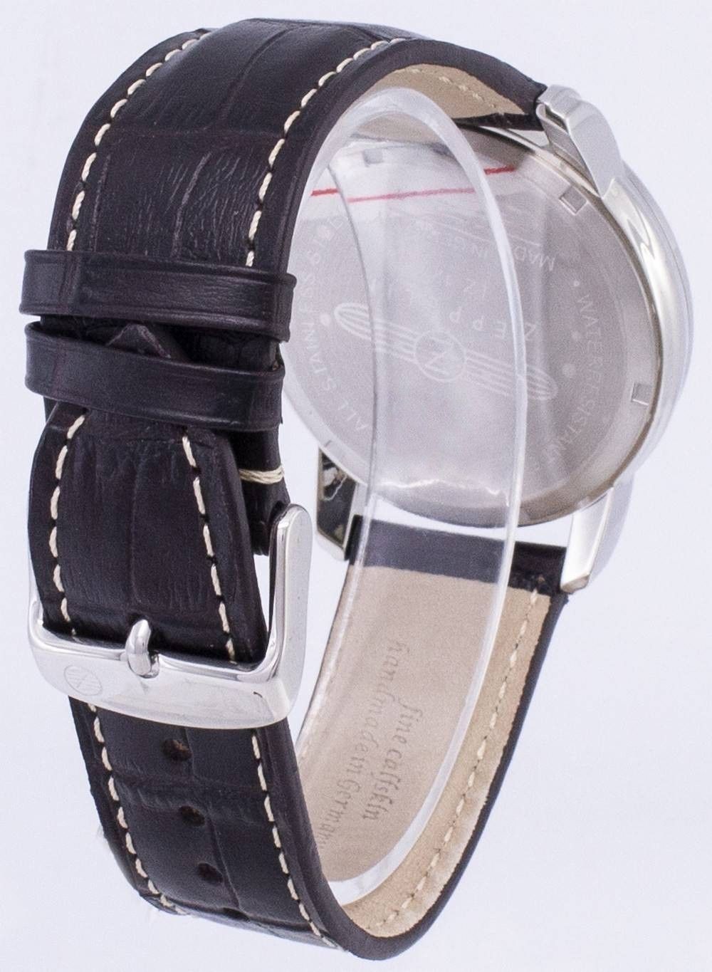Zeppelin LZ 127 Graf Dual Time GMT Beige Dial Leather Band Z76425 50M Mens Watch
