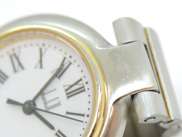 Dunhill Millennium Watch Stainless GP Quartz White Roman Dial Ladies Used 473